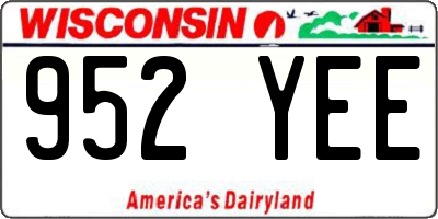 WI license plate 952YEE