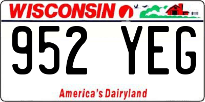WI license plate 952YEG