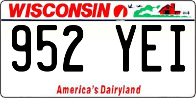 WI license plate 952YEI