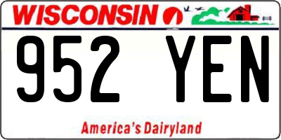 WI license plate 952YEN
