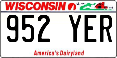 WI license plate 952YER