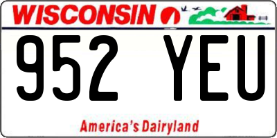 WI license plate 952YEU