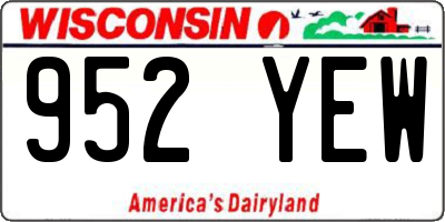 WI license plate 952YEW