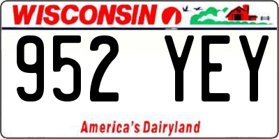 WI license plate 952YEY