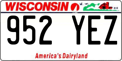 WI license plate 952YEZ
