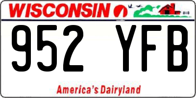 WI license plate 952YFB