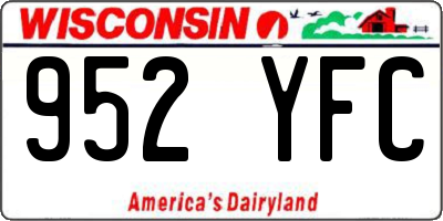 WI license plate 952YFC