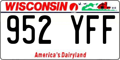 WI license plate 952YFF
