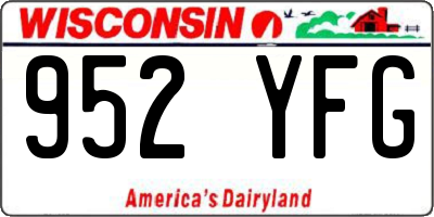 WI license plate 952YFG