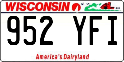 WI license plate 952YFI