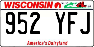 WI license plate 952YFJ