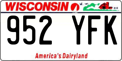 WI license plate 952YFK