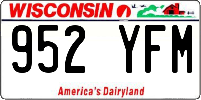 WI license plate 952YFM