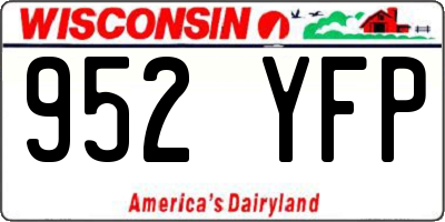 WI license plate 952YFP