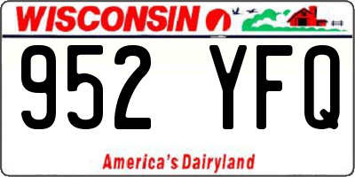WI license plate 952YFQ