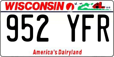WI license plate 952YFR