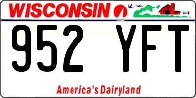 WI license plate 952YFT