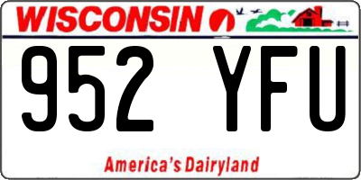WI license plate 952YFU