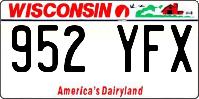WI license plate 952YFX