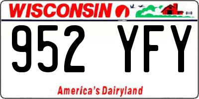 WI license plate 952YFY