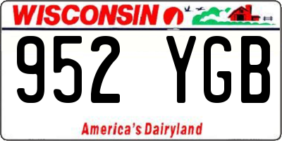 WI license plate 952YGB