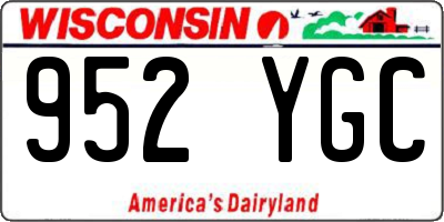 WI license plate 952YGC