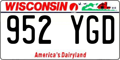 WI license plate 952YGD