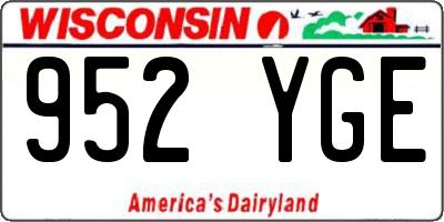 WI license plate 952YGE