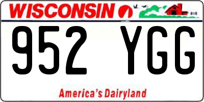 WI license plate 952YGG