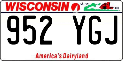 WI license plate 952YGJ