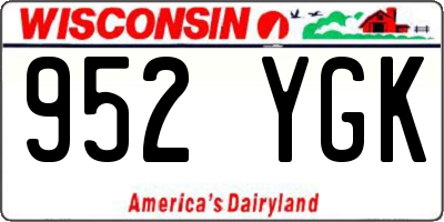WI license plate 952YGK
