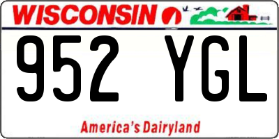 WI license plate 952YGL