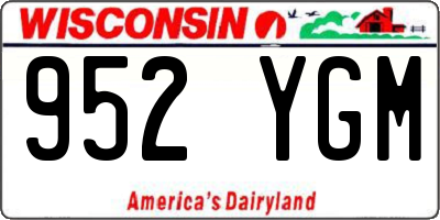 WI license plate 952YGM