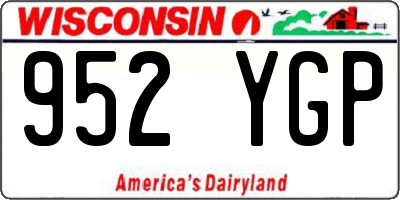 WI license plate 952YGP
