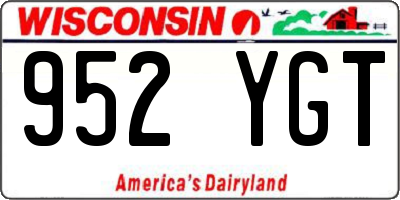 WI license plate 952YGT