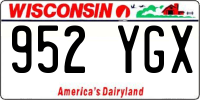 WI license plate 952YGX