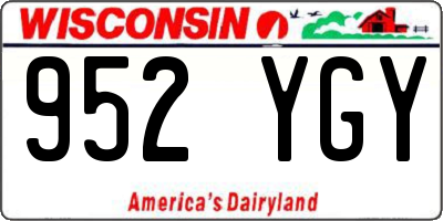 WI license plate 952YGY