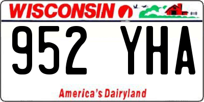 WI license plate 952YHA