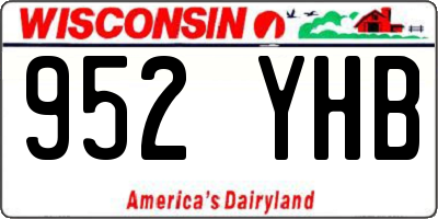 WI license plate 952YHB