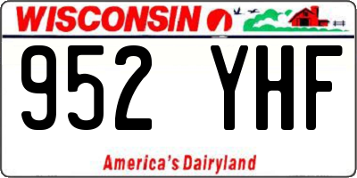 WI license plate 952YHF