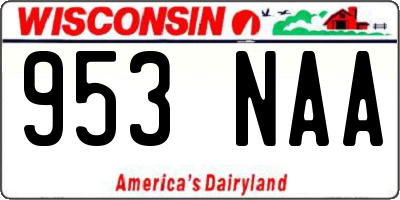 WI license plate 953NAA