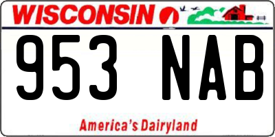 WI license plate 953NAB