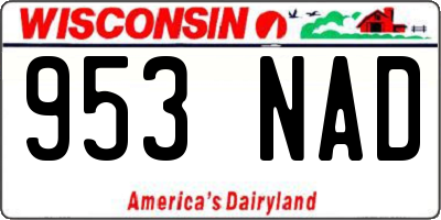 WI license plate 953NAD
