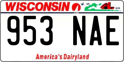 WI license plate 953NAE
