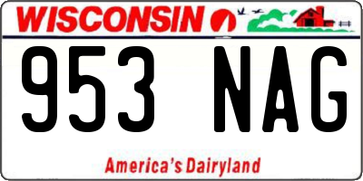 WI license plate 953NAG