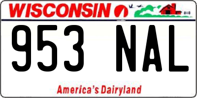 WI license plate 953NAL