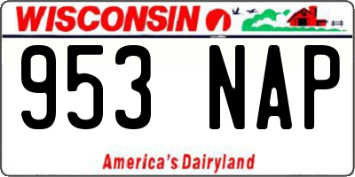 WI license plate 953NAP