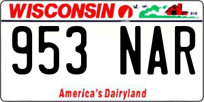 WI license plate 953NAR