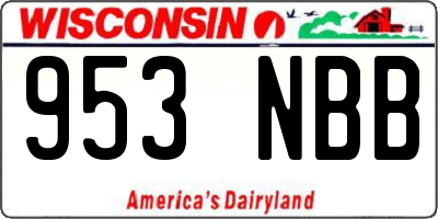 WI license plate 953NBB