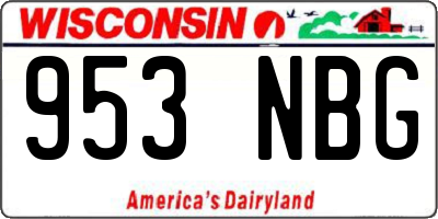 WI license plate 953NBG